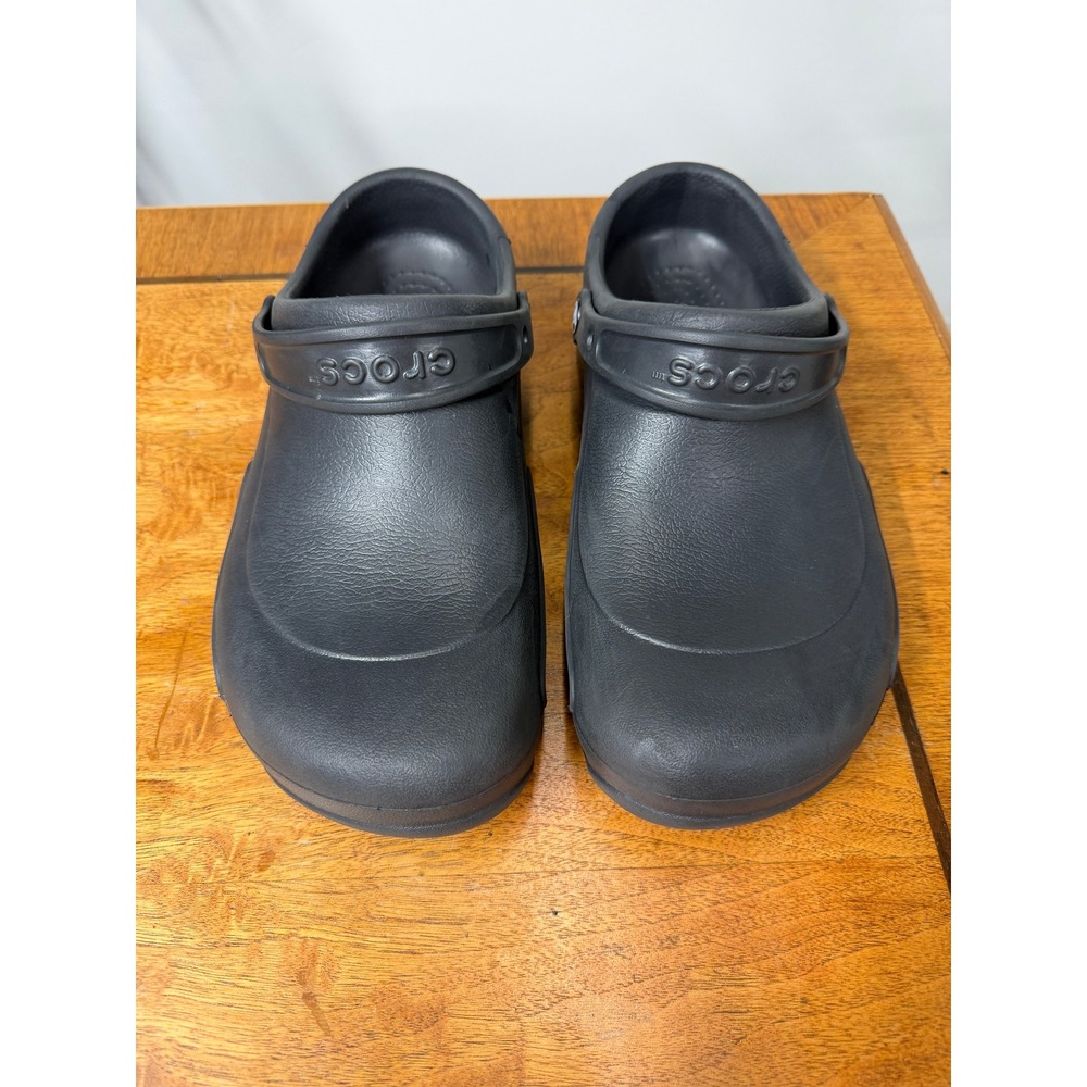 Crocs Mens 13 Black Bistro Clogs Slip Resistant Work Shoes 10075